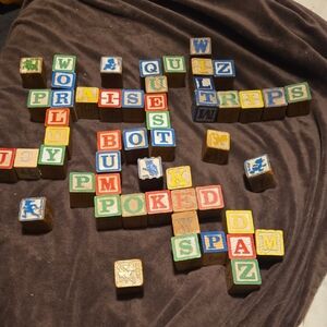Classic Wooden Alphabet Block Set - Multicolor